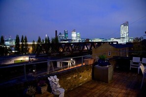 large outdoor balcony area over looking london 