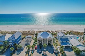 Arial View of Sun Seeker Condos: directly on the beach.