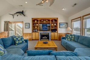 Top-Level Living Room with Deck Access