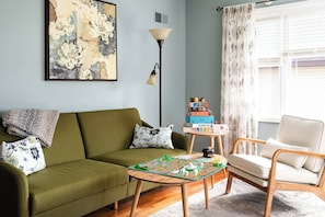 Living room - Sofa folds down into a bed for additional guest sleeping