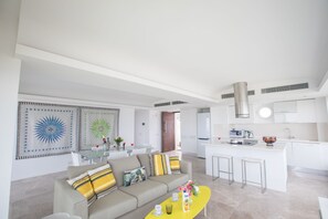 Living room with comfortable seating area 