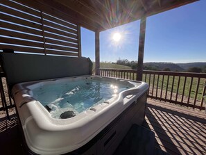 hot tub on the porch