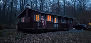 Cabin before sunrise.