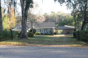 Street side of house, carport and driveway
