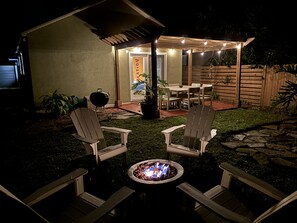 Unwind around the firepit after a day of exploring the city.