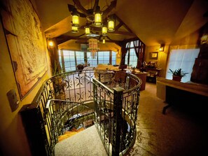 Master bedroom access spiral staircase