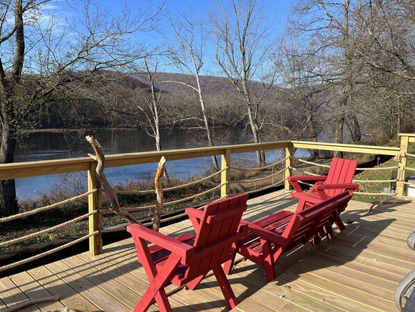 View from rear deck at living room