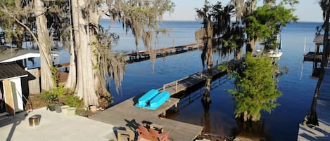 bird's eye view of the backyard 