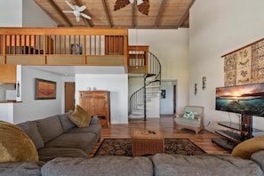 Living room and entry to unit