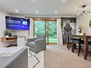 Stream your favorite shows on our 75-inch Roku TV.