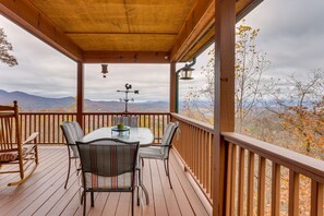 Deck | Outdoor Dining Area | Long-Range Mountain Views