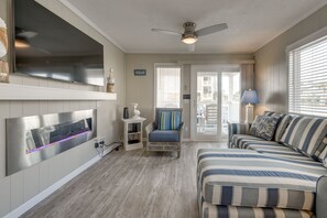 Living Room | Smart TV | Electric Fireplace | Central A/C & Heat