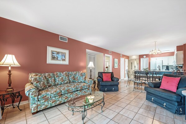 Living Room with a Queen Sleeper Sofa
