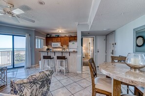 Main Living Area and Balcony with View of the Beach