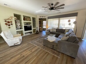Living area with smart TV