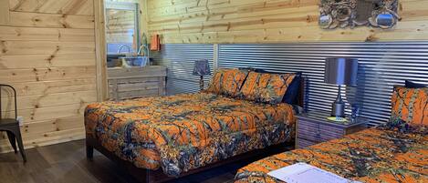 two queen sized beds, Buffalo Wallow Cabin, The Lazy Buffalo, Cache, OK