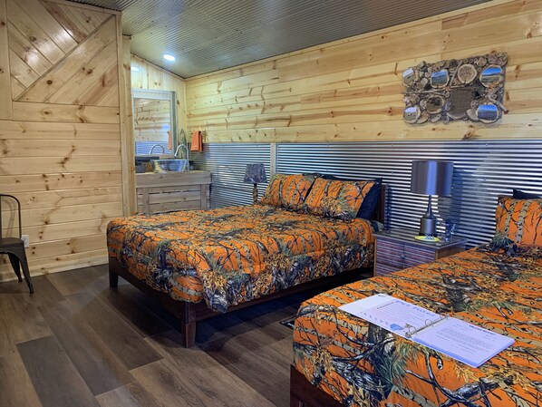 two queen sized beds, Buffalo Wallow Cabin, The Lazy Buffalo, Cache, OK