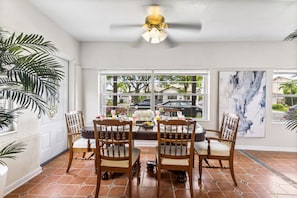 Indulge in the dining area that comfortably seats 6 people!