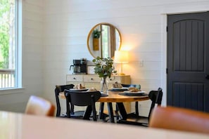 Gather 'round this table for a home-cooked meal or a good chat over coffee.
