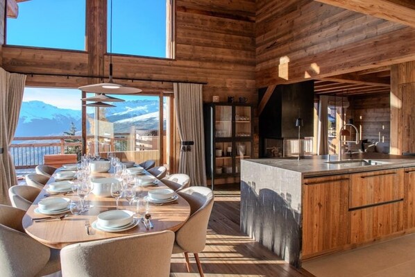 Stunning open plan kitchen/dining with panoramic views