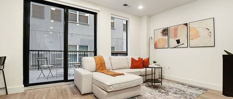 Living Room With Huge Private Patio