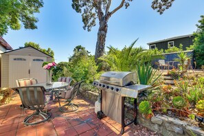 Furnished Patio | Outdoor Dining & Seating | Gas Grill
