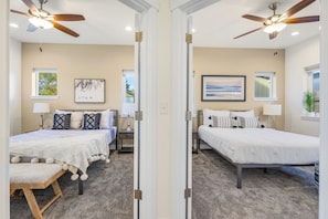 Two Bedrooms side by side right next to the Living space