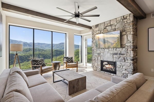 Living Room with Smoky Mountain Views