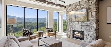 Living Room with Smoky Mountain Views