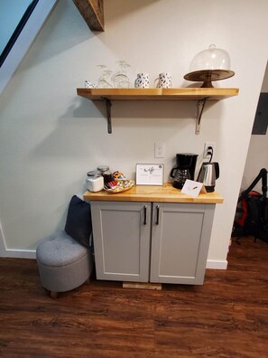 Coffee and Tea station.