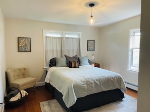 Master has a plush queen size bed, quality linens, and plenty of pillows.