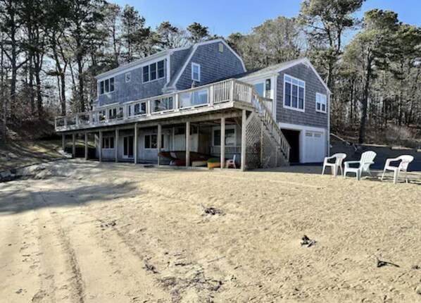 Private beach on Swan Pond.