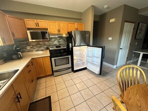 Heated tile floors. Two controls one for front of suite one for back of suite.