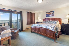 Master bedroom with King bed and en suite bathroom