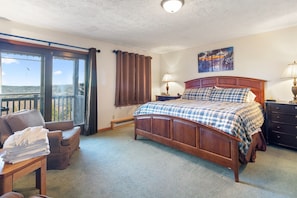 Master bedroom with King bed and en suite bathroom