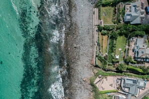 Aerial view of The Croft, Coverack, Cornwall, self catering with Beach Retreats.
