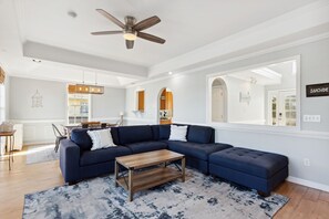 Living area with water view