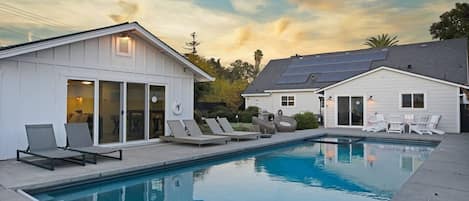 Backyard Pool Golden Hour