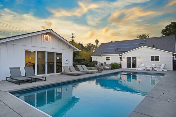 Backyard Pool Golden Hour