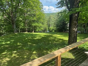 View down the lawn to the lake