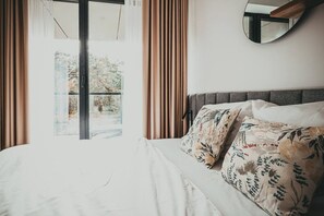 Bed in the bedroom