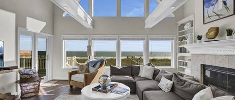 Living area with a Gorgeous view of the ocean. Sunrises are spectacular!