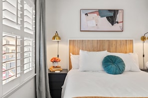 We want you to relax and recharge. The second bedroom with a queen bed and room darkening shades in both bedrooms.