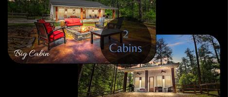 Rent two cabins on the same 7 acre property. Perfect for groups up to 8 people.