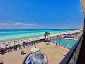 Large Private Balcony Overlooking Waves & Pools
