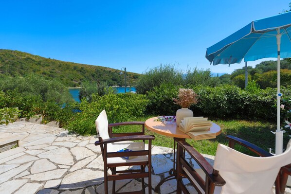 Take in the views from Spiros%27 sun%2Dsoaked terrace%2E