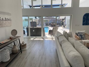 Entry to the home with courtyard view