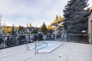 Panoramic views from the communal hot tub