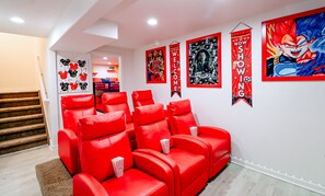 Movie Magic Awaits! 🍿🎬 – Step into our theater room and experience the ultimate cinematic adventure. Don't forget to grab some freshly popped popcorn from our popcorn maker!