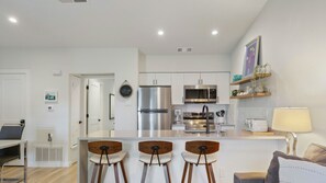 Fully equipped kitchen with all the essentials including dishwasher